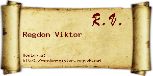 Regdon Viktor névjegykártya